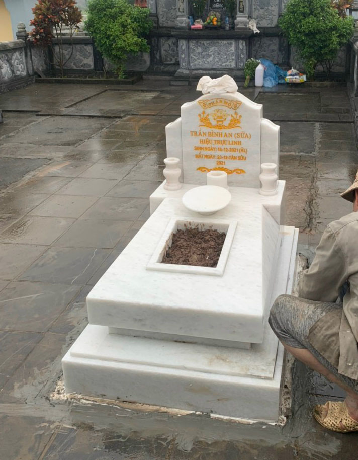 mẫu mộ 3 cấp - đá trắng
